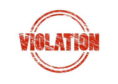 Beyaz arka plan üzerinde izole ihlali kırmızı pul