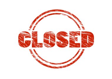 beyaz zemin üzerine kırmızı pul kapalı