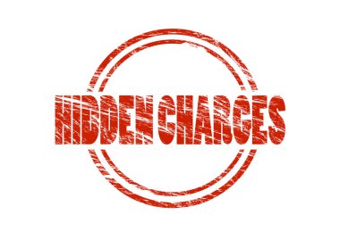 Beyaz arka plan üzerinde gizli masraf kırmızı pul