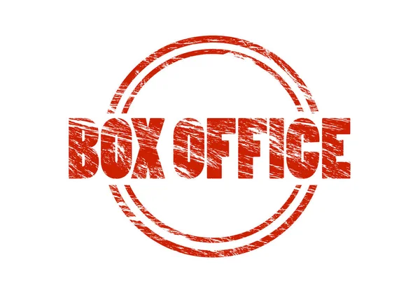 Box Office Piros Pecsét Elszigetelt Fehér Background — Stock Fotó