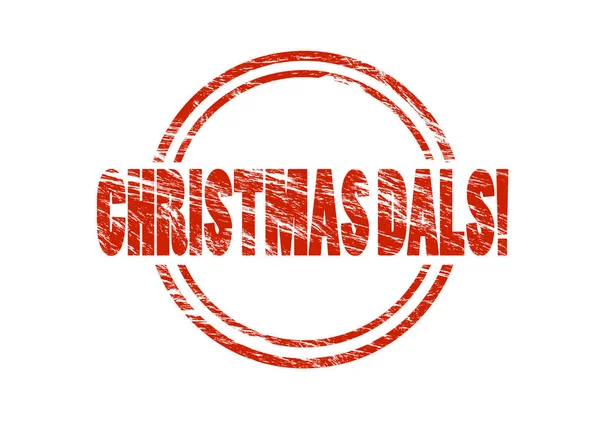 Kerst Dals Rode Stempel Geïsoleerd Witte Achtergrond — Stockfoto