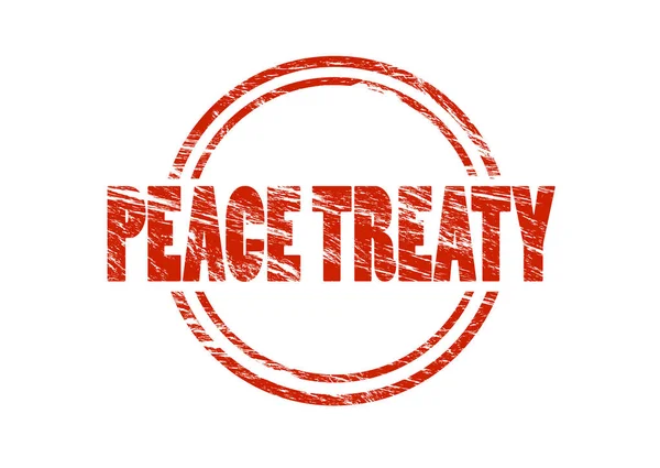 Tratado Paz Sello Rojo Aislado Sobre Fondo Blanco — Foto de Stock