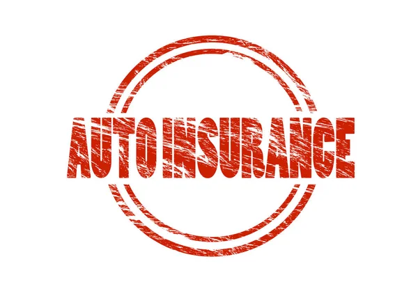 Autoversicherung Rote Marke Auf Weißem Hintergrund — Stockfoto