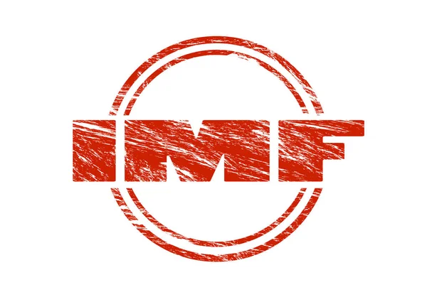 白い背景の赤い Imf スタンプ — ストック写真