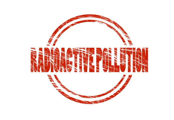 Poluição Radioactiva Carimbo Vermelho Isolado Sobre Fundo Branco — Fotografia de Stock