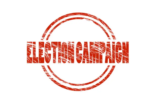 Campaña Electoral Sello Rojo Aislado Sobre Fondo Blanco —  Fotos de Stock