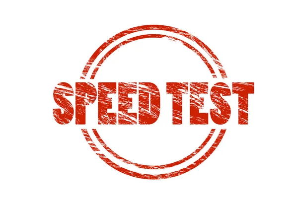 Teste Velocidade Selo Vermelho Isolado Fundo Branco — Fotografia de Stock