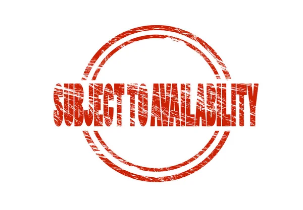 Subject Availability Red Stamp Isolated White Background — Stock Photo, Image