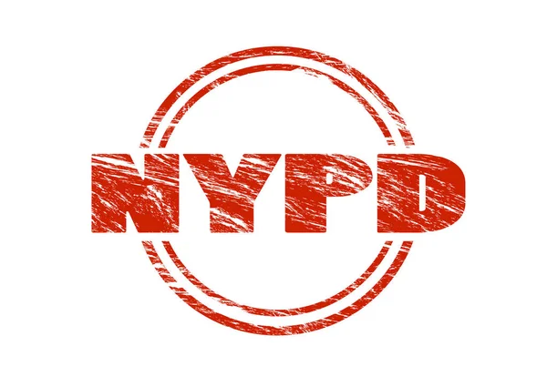 白い背景に分離された Nypd の赤いスタンプ — ストック写真