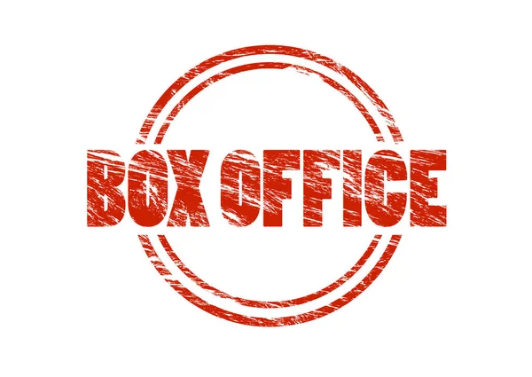 Box Office Piros Pecsét Elszigetelt Fehér Background — Stock Fotó