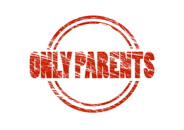 Only Parents Red Stamp White Background — Stock Photo, Image
