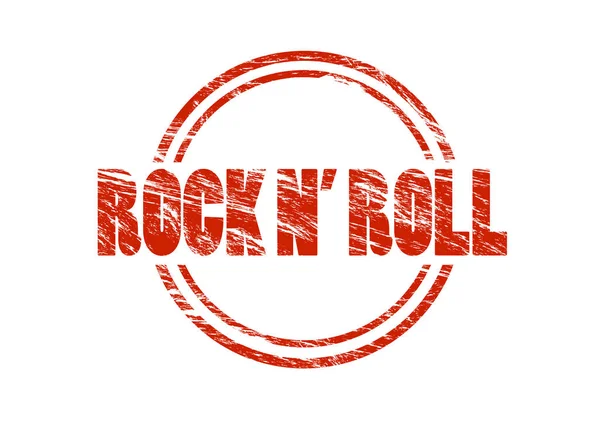 Carimbo Vermelho Rock Roll Sobre Fundo Branco — Fotografia de Stock