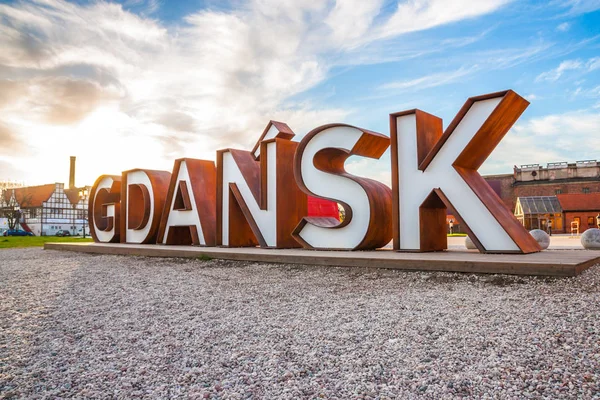 Eski şehirde, Polonya Gdansk işareti görünümünü