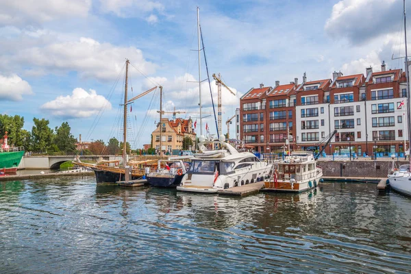 Båter Gdansk Gamle Bykanal Gdansk Polen – stockfoto