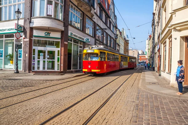 Bydgoszcz Polónia Agosto 2017 Arquitetura Cidade Bydgoszcz Com Bonde Polônia — Fotografia de Stock