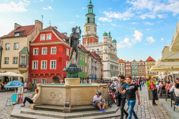 Poznan Polonia Luglio 2018 Piazza Del Mercato Vecchio Poznan — Foto Stock