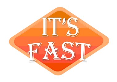 Beyaz arka plan üzerinde izole hızlı turuncu damgasıdır