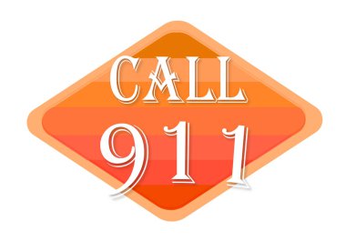 Beyaz arka plan üzerinde izole 911 turuncu pul ara