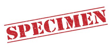 Beyaz arka plan üzerinde izole numune kırmızı pul