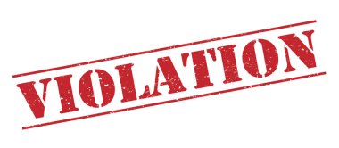 Beyaz arka plan üzerinde izole ihlali kırmızı pul