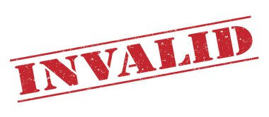 Beyaz arka plan üzerinde izole geçersiz kırmızı damga