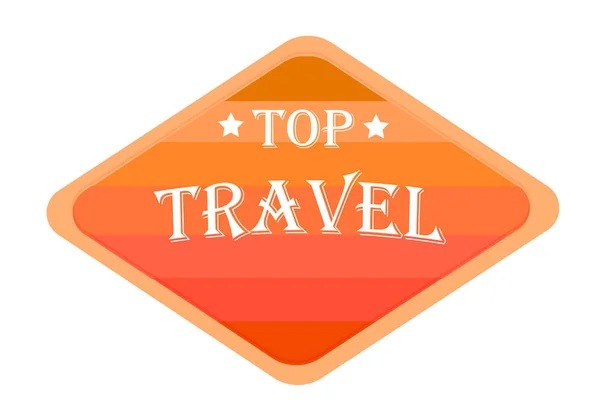 Obere Reisemarke Orange Isoliert Auf Weißem Hintergrund — Stockfoto