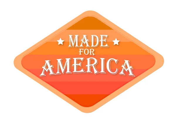 Vyrobeno Pro Ameriku Oranžové Razítko Izolovaných Bílém Pozadí — Stock fotografie
