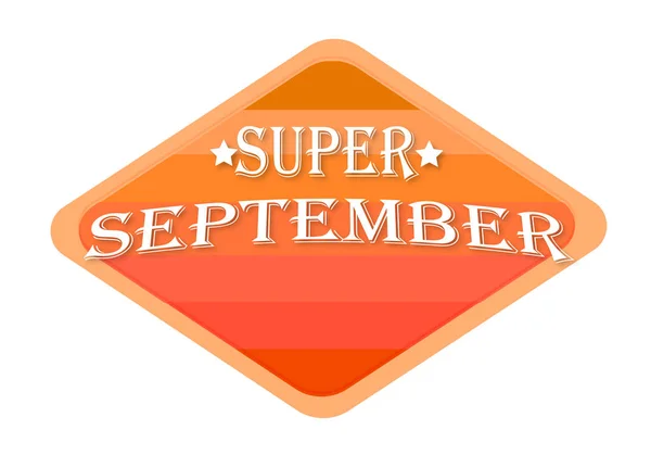 Super September Orange Marke Isoliert Auf Weißem Hintergrund — Stockfoto