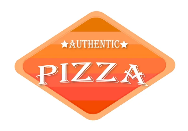 Authentic Pizza Orange Stamp Isolated White Background — Stock Photo, Image