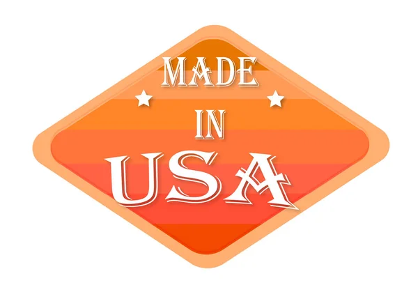 Made Usa Orange Stamp Isolated White Background — Stock Photo, Image