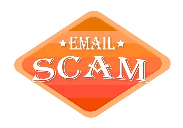 Email Scam Selo Laranja Isolado Fundo Branco — Fotografia de Stock