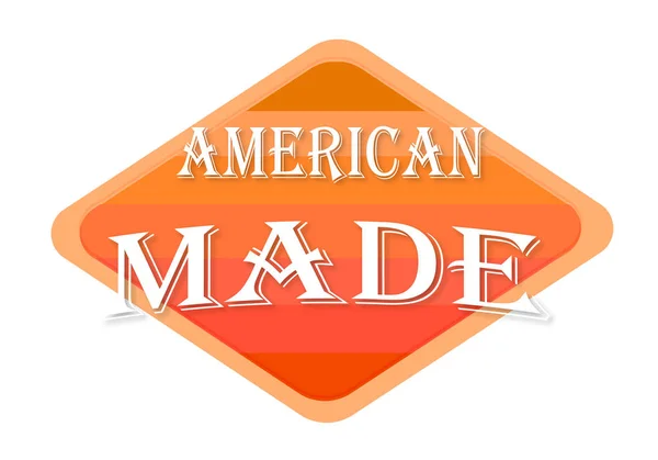 American Made Orange Stamp Isolated White Background — Stock Photo, Image