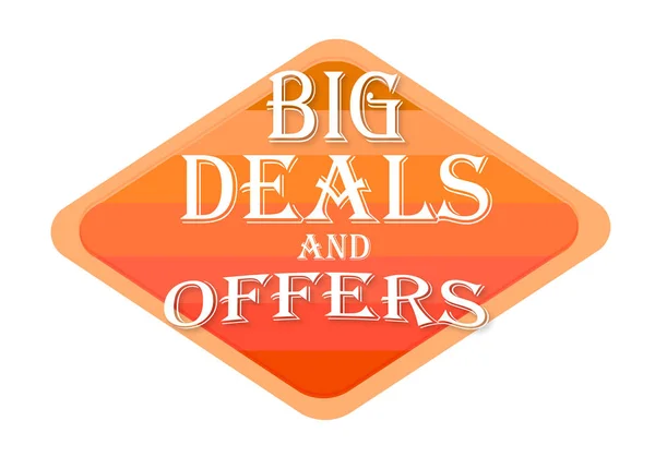 Big Deals Offers Orange Stamp Isolated White Background — Stock Photo, Image