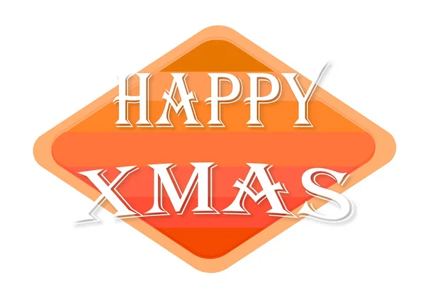 Happy Xmas Oranje Stempel Geïsoleerd Witte Achtergrond — Stockfoto