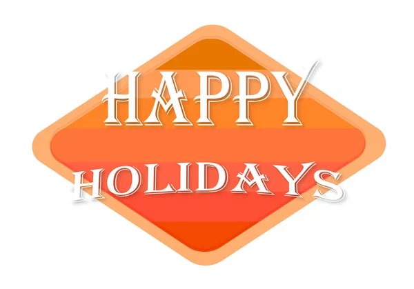 Happy Holidays Orange Stämpel Isolerad Vit Bakgrund — Stockfoto