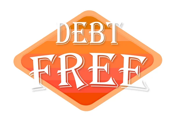 Debt Free Orange Stamp Isolated White Background — Stock Photo, Image