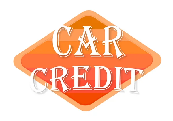 car credit orange stamp isolated on white background