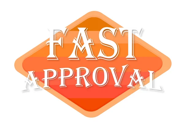 fast approval orange stamp isolated on white background