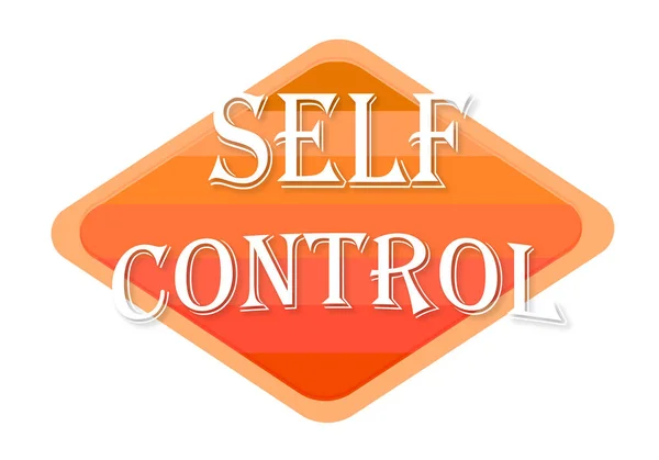 self control orange stamp isolated on white background