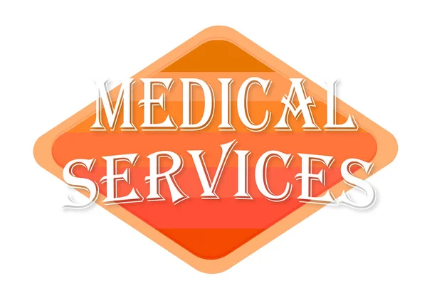 Medical Services Orange Stamp Isolated White Background — Stock Photo, Image