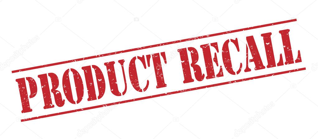 product recall red stamp isolated on white background