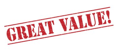 Beyaz arka plan üzerinde izole büyük değer kırmızı pul