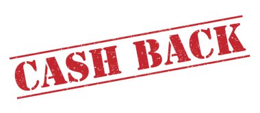 Beyaz arka plan üzerinde izole kırmızı pul nakit geri