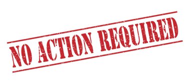 Beyaz arka plan üzerinde izole kırmızı pul hiçbir eylem gerekli