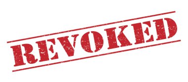 Beyaz arka plan üzerinde izole kırmızı damgası iptal