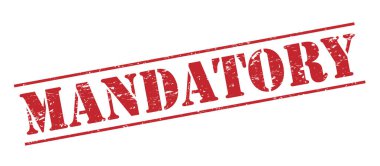 Beyaz arka plan üzerinde izole zorunlu kırmızı pul