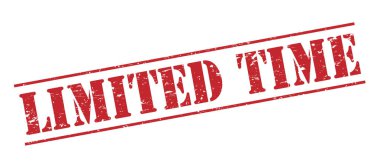 Beyaz arka plan üzerinde izole sınırlı süre kırmızı pul