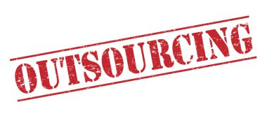 Beyaz arka plan üzerinde izole kırmızı pul dış kaynak