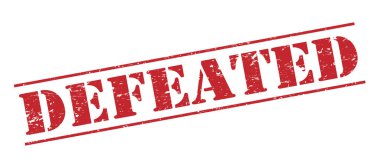 Beyaz arka plan üzerinde izole mağlup kırmızı pul