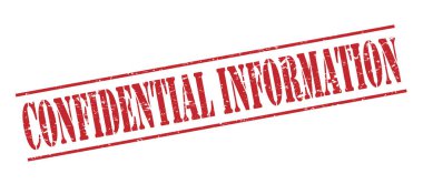 Beyaz arka plan üzerinde izole gizli bilgileri kırmızı pul